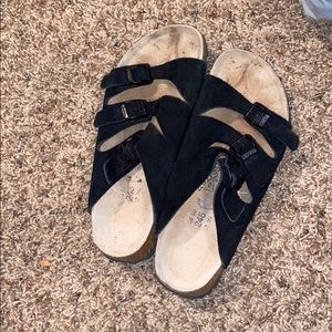 black three strap birkenstock’s